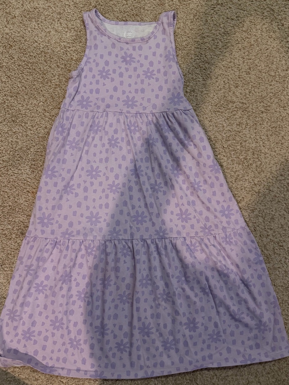wonder nation Lilac Floral Ruffle Maxi Dress